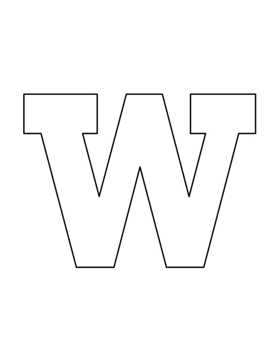 Lowercase Letter W Coloring Pdf Free Vectors